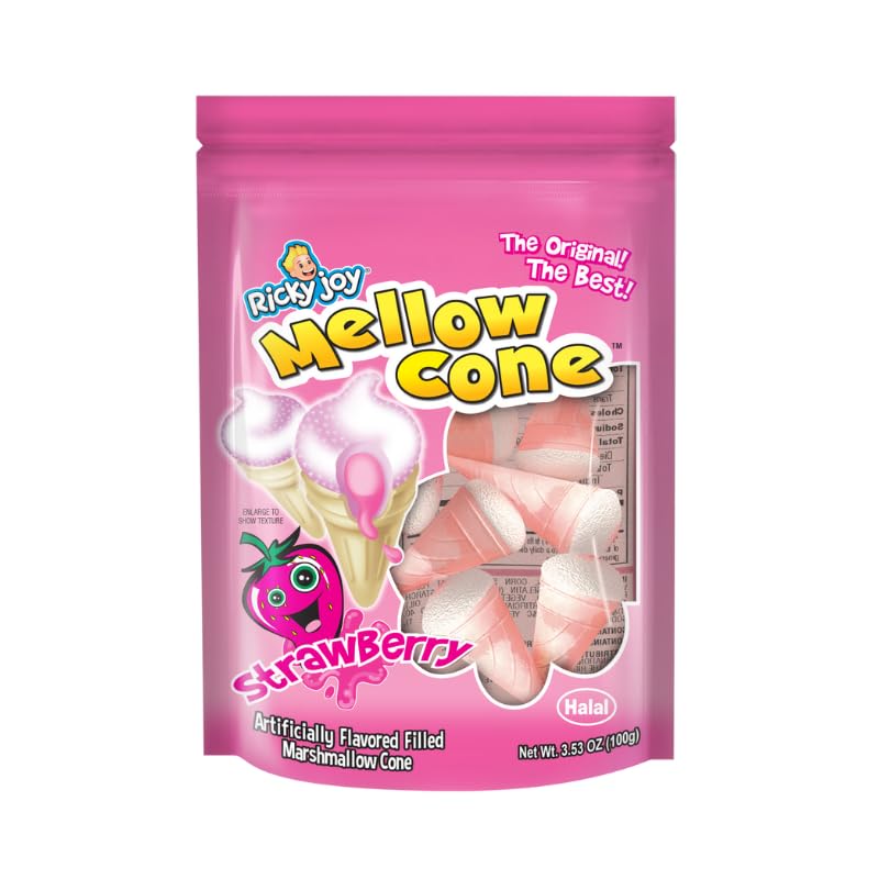 Miniatura 7 de Ricky Joy Mellow Cone Jelly - Conos de malvavisco rellenos de gelatina, bolsa de 3.53 onzas (paquete de 3) (arándano)