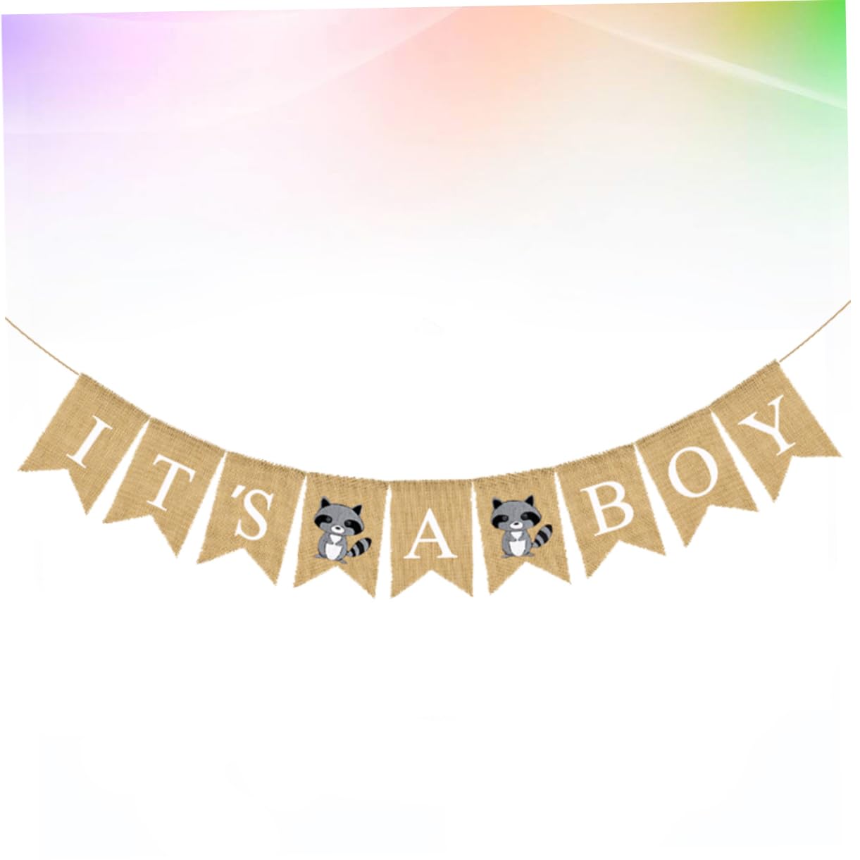 Abaodam 3 Stücke Leinen Baby Banner Geburtstag Dekoration Tier Druck Schwalbenschwanz Bunting Für Baby Dusche Ideen
