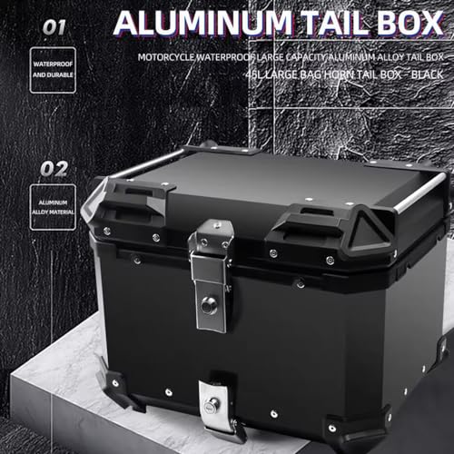 Top case de moto en aluminium durable pour rangement sécurisé