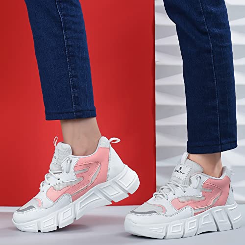 Image of ROWLANS Women's Synthetic Leather Stylish /Comfortable /Running /Gym Lace-Ups Sports Shoes