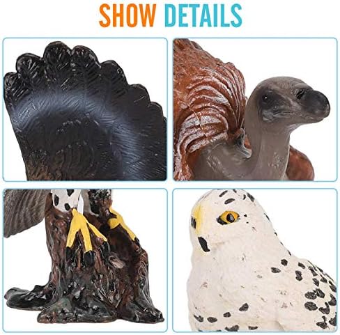 Miniatura 3 de Liberty Imports 5 figuras de aves de presa de plástico realista animal réplica modelos figuras de juguete juego educativo para colección aves de