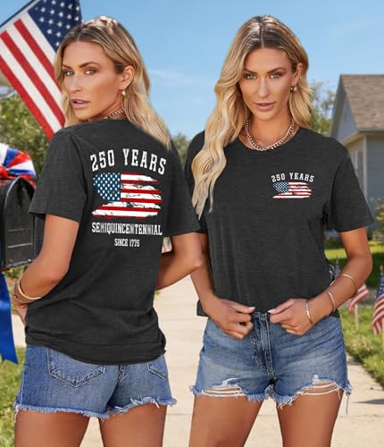 Image of Ithalt Women 4th of July Shirt Fourth of July Shirts USA Sequin Tshirt American Patriotic T-Shirt Stripes Tee Tops