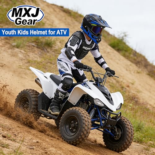 Image of Youth Kids Dirt Bike Helmet for Boys & Girls,F001 Full Face Motorcycle Helmet for Off-Road ATV Street Riding Four Wheeler Mountain Bike with Goggles Gloves,DOT Approved