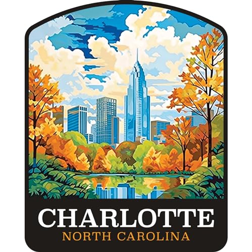 Imán decorativo souvenir de Charlotte 2 pulgadas