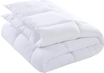 Double Duvet -Plain Quilt Comforter Bedspreads, Coverlets & Sets, 2 Pillowcases Warm and Anti Allergy All Season Coverless Duvet, Throws For Bed.(Double (200x200cm), White)