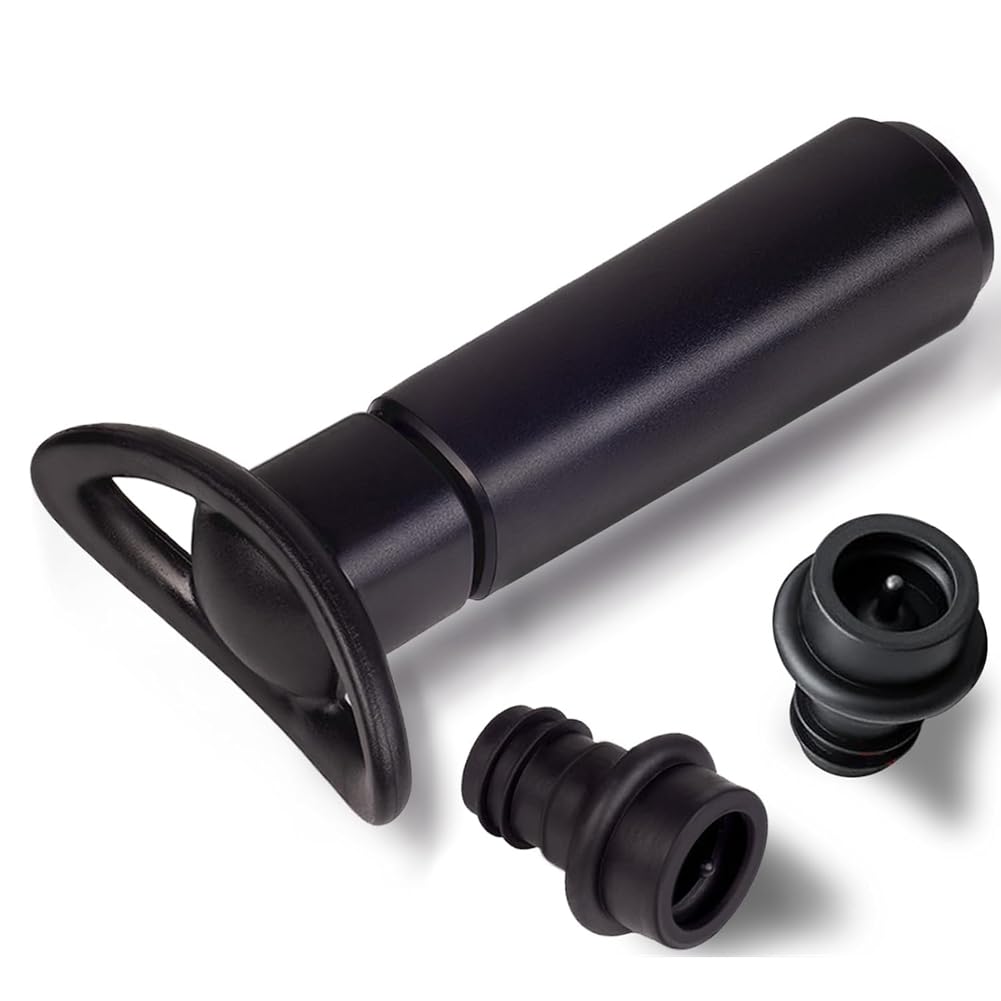 Aundhegrtt Wine Vacuum Pump with Stopper, Vacuum Pump, Vacuum Preservation Stopper, Reusable, Seals and Preserves Wine
