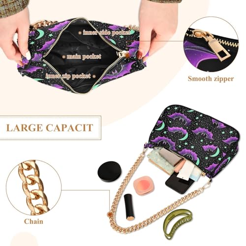 Magic Bats Shoulder Bag for Women, Handbag with Chain Strap, Soft Purse Tote Bag for Ladies4