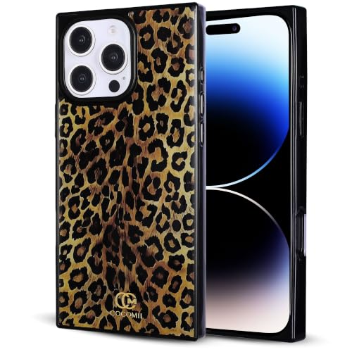 Image of COCOMII Rectangle for iPhone 14 Pro Max Case, Amber Leopard