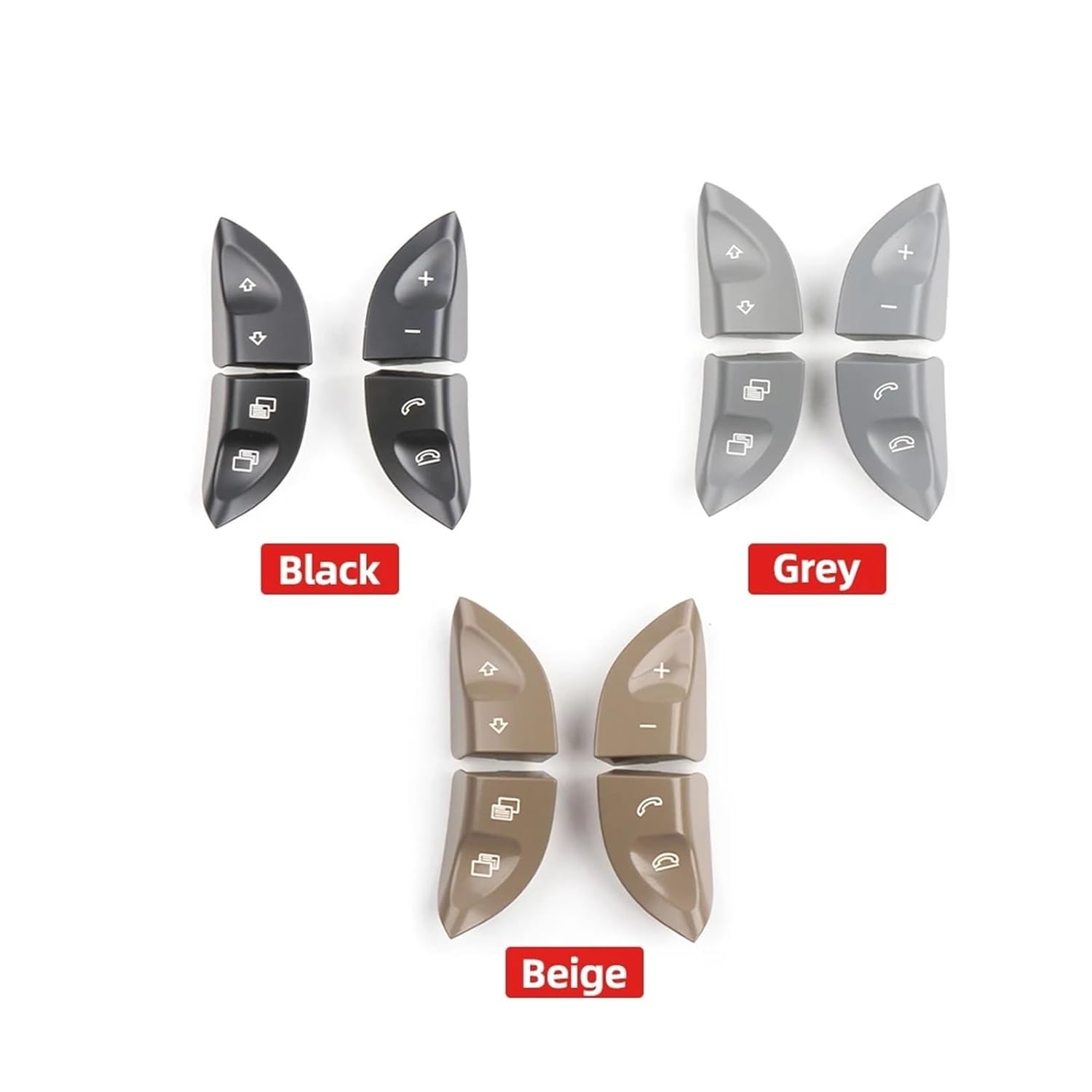 Car switches 1 Pair New Multifunction Steering Wheel Control Button Switch Coverfit Fit for Mercedes-Benz W220 S430 S500 S600 CL500 CL600(Beige)