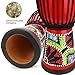 MUINS Djembe drum,8'' x 16'' African Hand Drum Carved Mahogany African Drums with Goatskin Drumhead for Kids and Adults Beginners(Red, 8 inch)