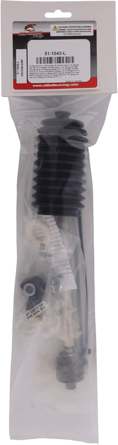New All Balls Racing Tie Rod End Kit, Left 51-1043-L Compatible With/Replacement For Polaris Ranger 500 4x4 EFI