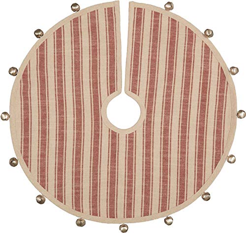 Sleigh-Bells-Ring-Ticking-Stripe-Mini-Tree-Skirt-21-Round-Farmhouse-Christmas-Red-Cream-wBells-Christmas-Country-Holiday-Decor Sleigh Bells Ring Ticking Stripe Mini Tree Skirt 21 Round Farmhouse Christmas Red Cream wBells Christmas Country Holiday Decor