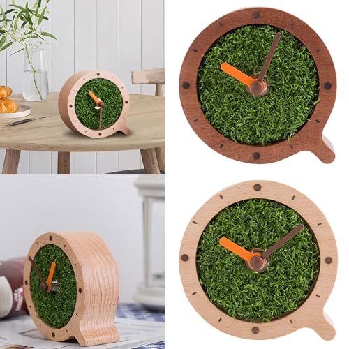 Reloj despertador redondo analógico para dormitorio silencioso de madera 3