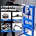 6 Ton Hydraulic h-Frame Shop Press, Heavy Duty Press with Adjustable Table & Stamping Plates for Auto Repair, Garage, Metalworking, Industrial Use - Blue
