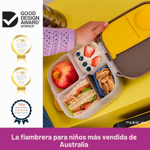 Miniatura 9 de B.Box Batman By Mini Fiambrera Para Niños Con Compartimentos, Caja Bento, 3 Compartimentos 2 A Prueba De Fugas , Fiambrera Para Platos Y Aperitivos, Espacio Para Fruta Entera, Sin Bpa