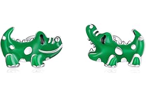  925 Sterling Silver Crocodile Earrings with Lovely Animal Element