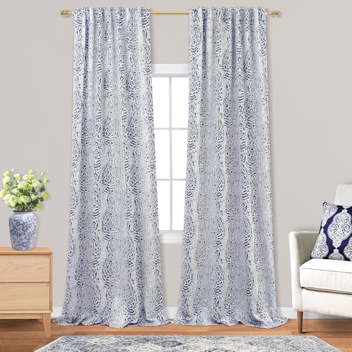 Patterned Living Room Curtains Drapes 108 Inch Long 2 Panels,Extra