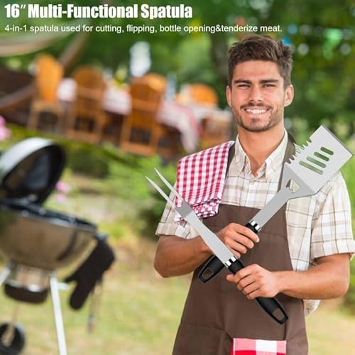 image for RINPIR 31pcs BBQ Grill Accessories Set for Men Dad, Heavy Duty Grillin