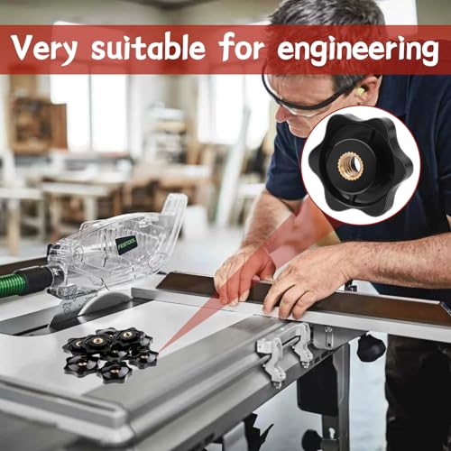 10 Stück M8 Sterngriffmutter,Stern Muttern,Spannknopf Mit Gerändeltem Gewinde Muttern,Schwarz Kunststoff Griffmuttern,Innengewinde Klemmknopf,Für Werkzeugmaschinen Möbelgriff,Elektronische Geräte