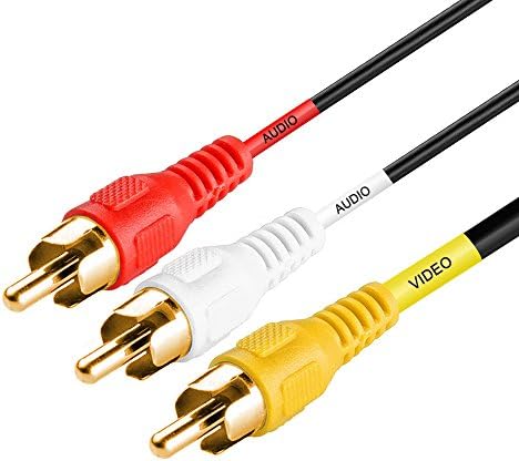 Cmple - 3-Male RCA to 3-Male RCA Composite Video Audio A/V AV Cable Gold Plated - 1.5 Feet