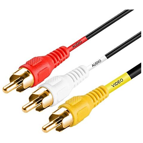 Cmple - 3-Male RCA to 3-Male RCA Composite Video Audio A/V AV Cable Gold Plated - 50 Feet Cover