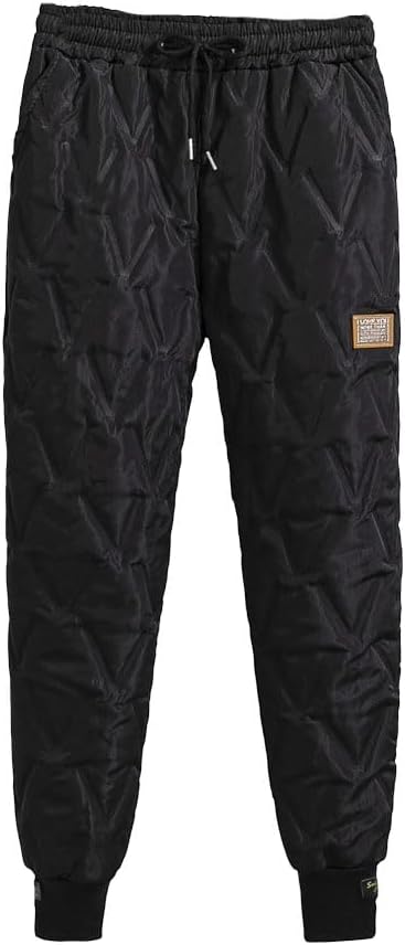 Women's Winter Warm Down Cotton Pants Thick Harem Pants with Elastic Waist Casual Loose Fleece Trousers