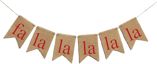 Miniatura 9 de EXCEART 3 guirnaldas para decoración del hogar, guirnalda colgante de arpillera, pancarta de fiesta de Navidad, guirnalda decorativa, guirnalda de