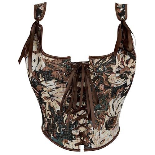 Haut à lacets vintage IZUS pour soirées rétro et fêtes corsetées