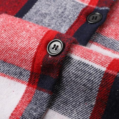 Abrigo largo de forro polar elegante y suave de diseño a cuadros exclusivo XXL 7