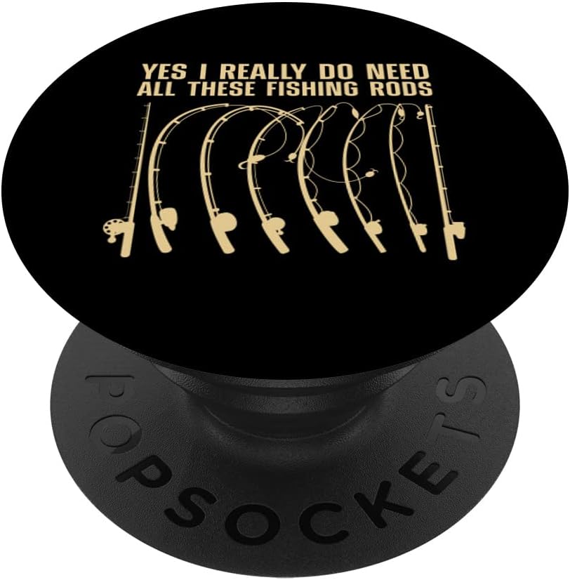 Cool Fishing For Men Women Fishermen Fishing Rod Hook Fisher PopSockets Swappable PopGrip