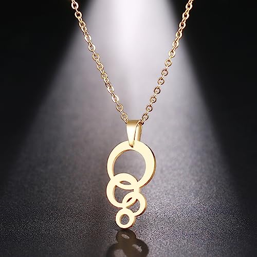 Collier pendentif cercle et cercle argent cadeau idéal mixte - 2
