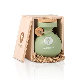 Ladolea Organic Extra Virgin Olive Oil, 100% Koroneiki Olives High Polyphenol Olive Oil, Cold-pressed and Packed Unfiltered in Glass Bottles, 200ml