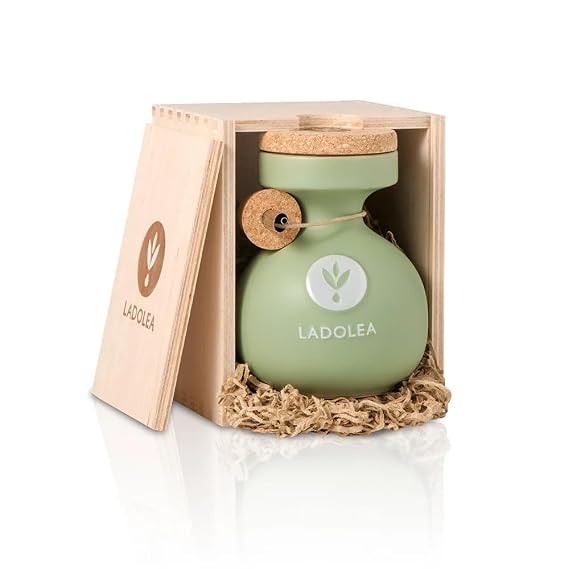 Ladolea Organic Extra Virgin Olive Oil, 100% Koroneiki Olives High Polyphenol Olive Oil, Cold-pressed and Packed Unfiltered in Glass Bottles, 200ml
