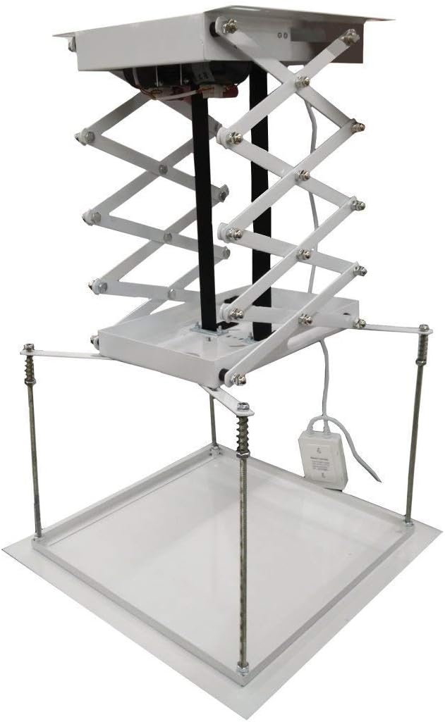 HISIN 1M Motorized Hanger Projector Lift Remote Control Electric Ceiling Mount Bracket Lifting Lifter for Cinema Church Hall School