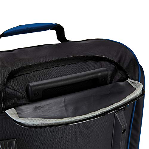 Travelers Club Xpedition 30 Inch Multi-Pocket Upright Rolling Duffel Bag, Neon Blue, 30-Inch