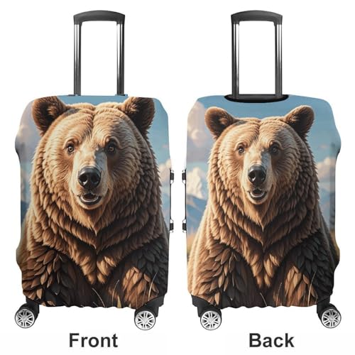 Travel Luggage Cover Elastic Suitcase Protector Anti-Scratch Washable Bear Luggage Sleeve Tsa Approved Carry on Covers Baggage Cover Fits 18-32 Inch Luggages3