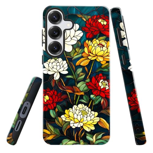 DAIZAG Case for Samsung Galaxy S25 Plus,Military-Grade Protection Cover,Retro Blossom Floral（Glossy）