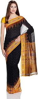 BTHIKIRI Odisha Sambalpuri Handloom Ikat Women's Cotton Saree, Odisha Handloom Handmade Pure Cotton Khandua Saree, Ikkat O... Price In India