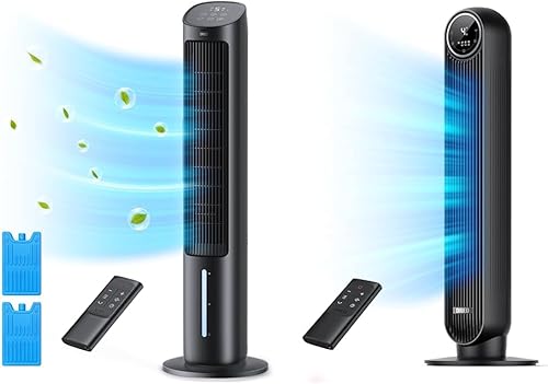 Dreo Enfriador de aire evaporativo, ventiladores de torre de 40 pulgadas que soplan aire frío, ventilador de refrigeración mejorado 2023 con