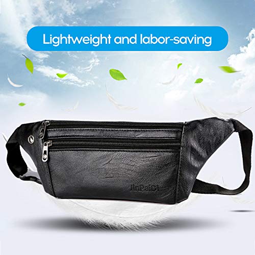 KKmoon Saco de cintura de peito de moda masculina multicamadas de grande capacidade casual para viag