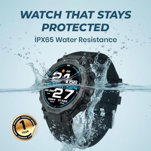 Image of Toreto Corefit Smartwatch with 1.52 inch HD IPS Display, IPX65 Water Resistant, Multi-Sports Tracking, Built-in Flashlight, Bluetooth Calling v5.0,10 Days Standby, Wireless Charging (Black)