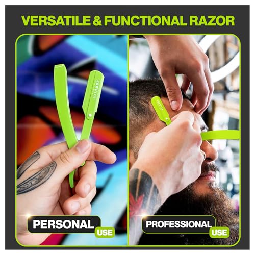 Image of Gravity Razors Professional Straight Razor - Minimal Exposure Straight Razor Kit with 10 Gravity Premium Blades, .5mm Exposed (The Ridler)