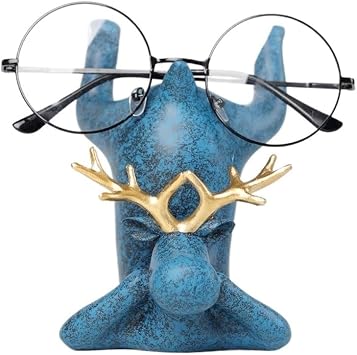 Glasses Display Stand Eyeglasses Display Rack Display Decorative Props Sunglasses Sunglasses Ornaments Storage Bracket for Entryway, Desk Glasses Display BoxBlue