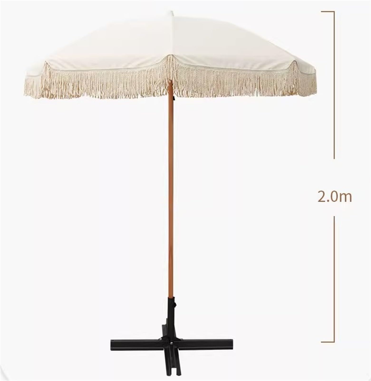 Parasol Tarasowy Hut Patio Parasol Z Frędzlami Boho Na Ogród Basen Podwórko Bez Podstawy Zewnątrz