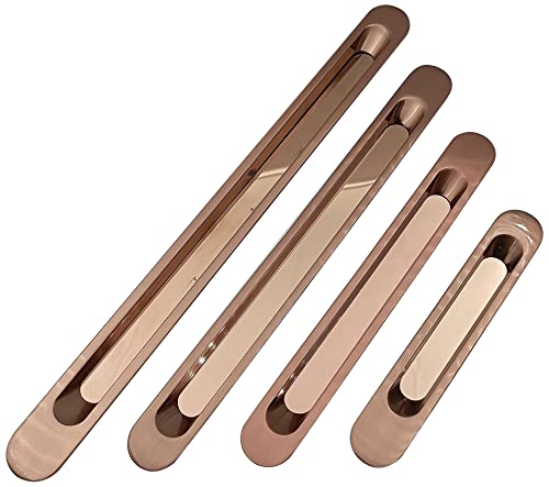 Image of ABVIN Slim Rosegold Concealed Sliding Door Handle and Concealed Door Pull Handle, Sliding Wardrobe & Cupboard Door, Home & Kitchen Decor 1 Pcs (12 inch)
