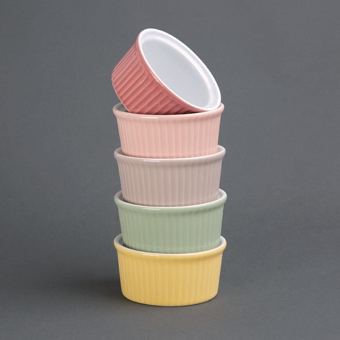 Olympia Ramequín de colores rojo, 90 mm x 42 mm, 3 1/2 145 ml, 12 unidades