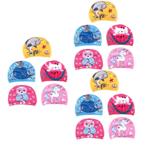 Bonnet de natation enfant lot de 3 casquettes de bain étanches motifs poney chat