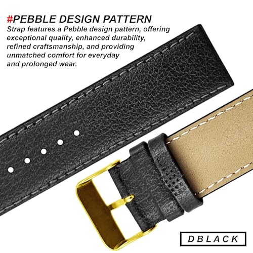 Image of DBLACK ''ATOR'' Leather Watch Strap, Pebble Design Pattern, Thin Leather Watch Belt / / For 18mm, 20mm, 22mm, 24mm, or 26mm Watch Band (Choose Your Size & Color)