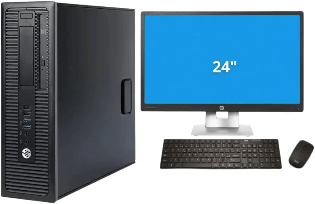 HP EliteDesk 800 G1 SFF Desktop Computer Package - Intel Core i5 3.3GHz, 32GB RAM, New 1TB SSD, KOORUI 24-inch Monitor, AC WiFi,Windows 11 Pro,black (Renewed)