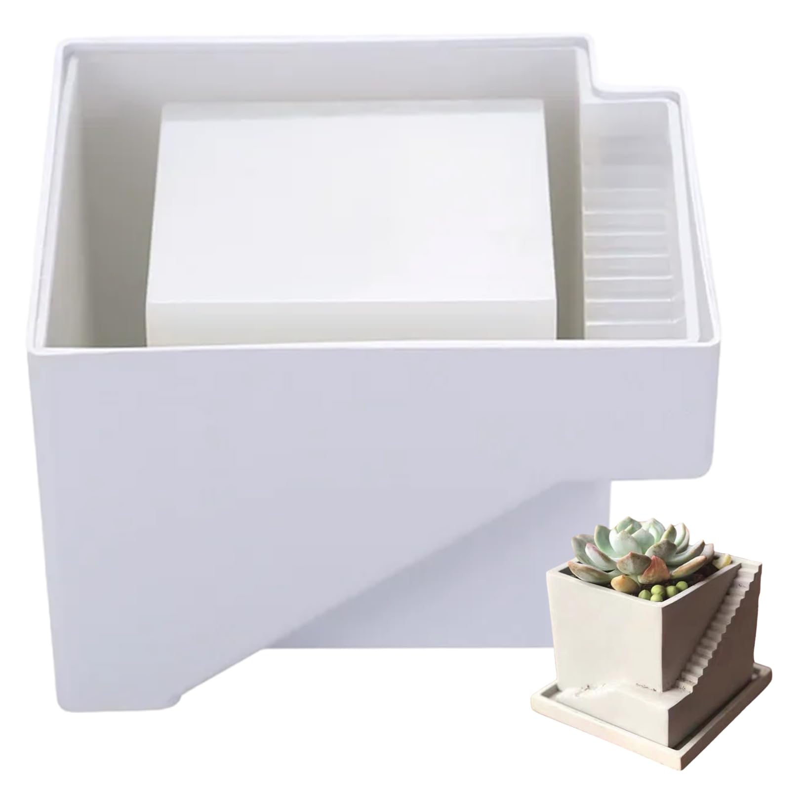 Moule de jardinière carré en silicone souple pour éviter les fissures